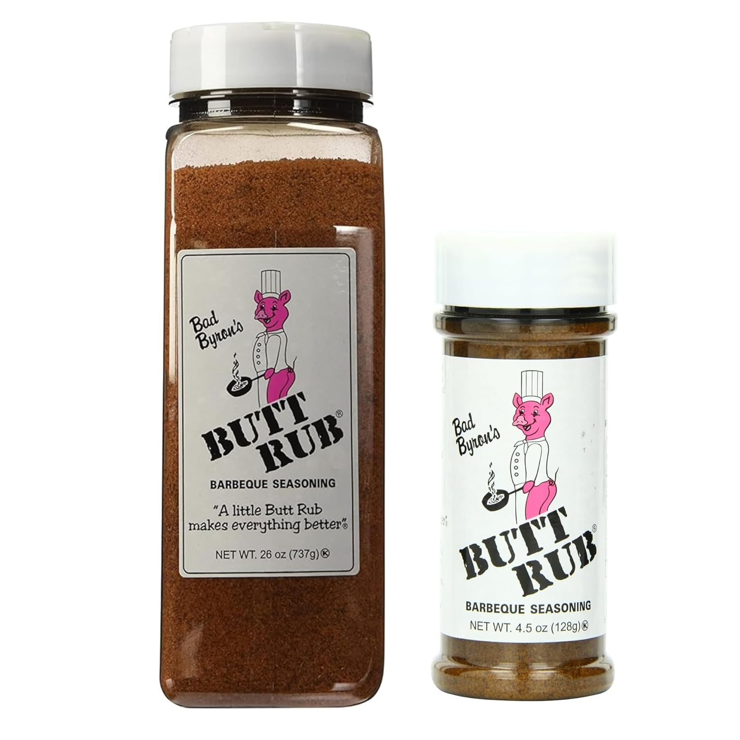 Bad Byron’s Butt Rub Barbeque Seasoning Shaker Bundle | Award-Winning All-Purpose Dry Rub for Pork, Chicken, Beef & More 26 oz & 4.5 oz