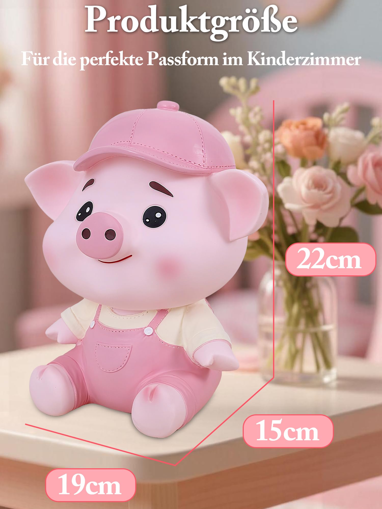 Spardose Kinder,Kawaii Kunststoff Sparschwein,Sparschwein Groß XXL mit openin für Banknote Münze Einsparungen,sparschwein Kinder Geschenk,Geburtstag Geschenke für Mädchen Jungen Erwachsene (rosa)