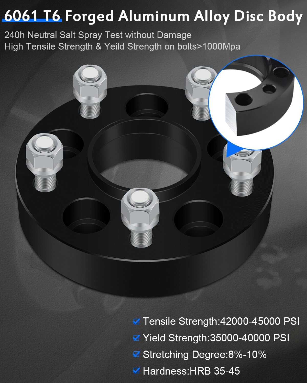 ECCPP Change Bolt Pattern from 5x4.5 to 5x5 Wheel Adapters 5 Lug 1.25 Hub Centric for Jeep Wrangler JK Rims on A TJ YJ 1/2" x20 Studs-NOT FIT Stock Rims-4PCS