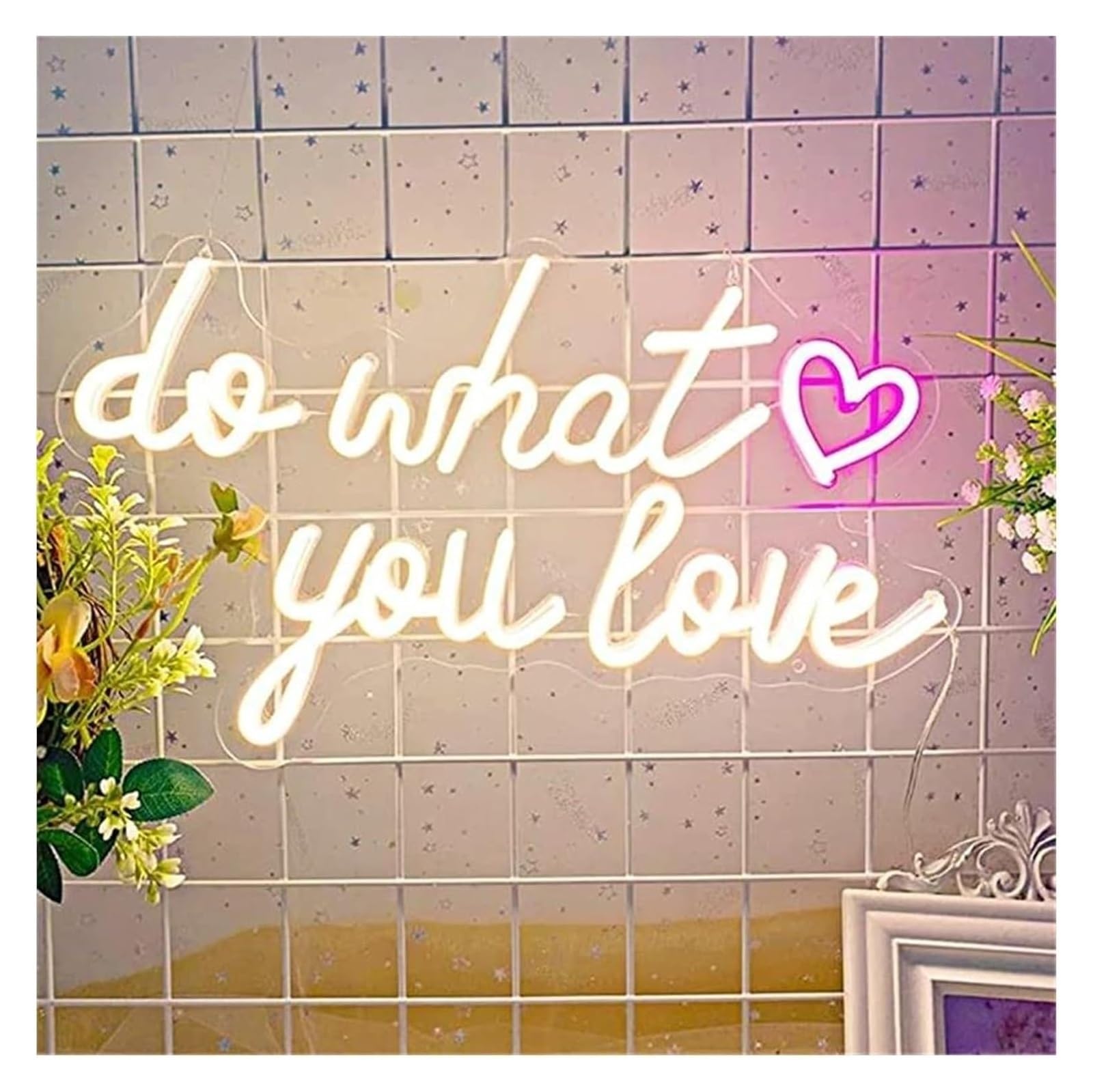 Fai ciò che ami, ubriaco d'amore, insegna al neon a LED per compleanno, addio nubilato, casa per stanza negozio(Bianco)