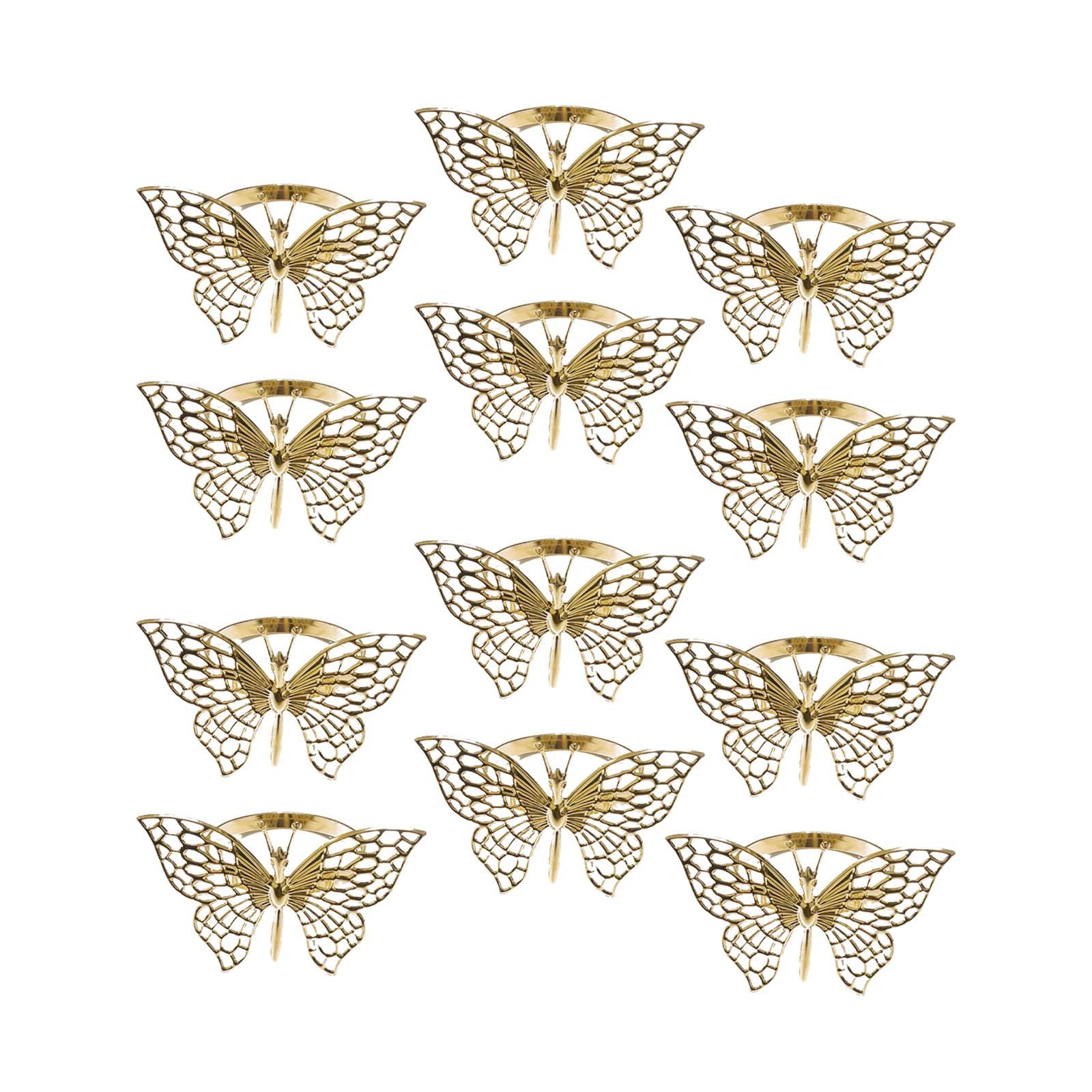 Kalttoy 12Pieces Butterfly Napkin Rings Table Decoration for Enhancing Table Setting At Family Dinners and Special Event Sturdy Rustproof Napkin Rings