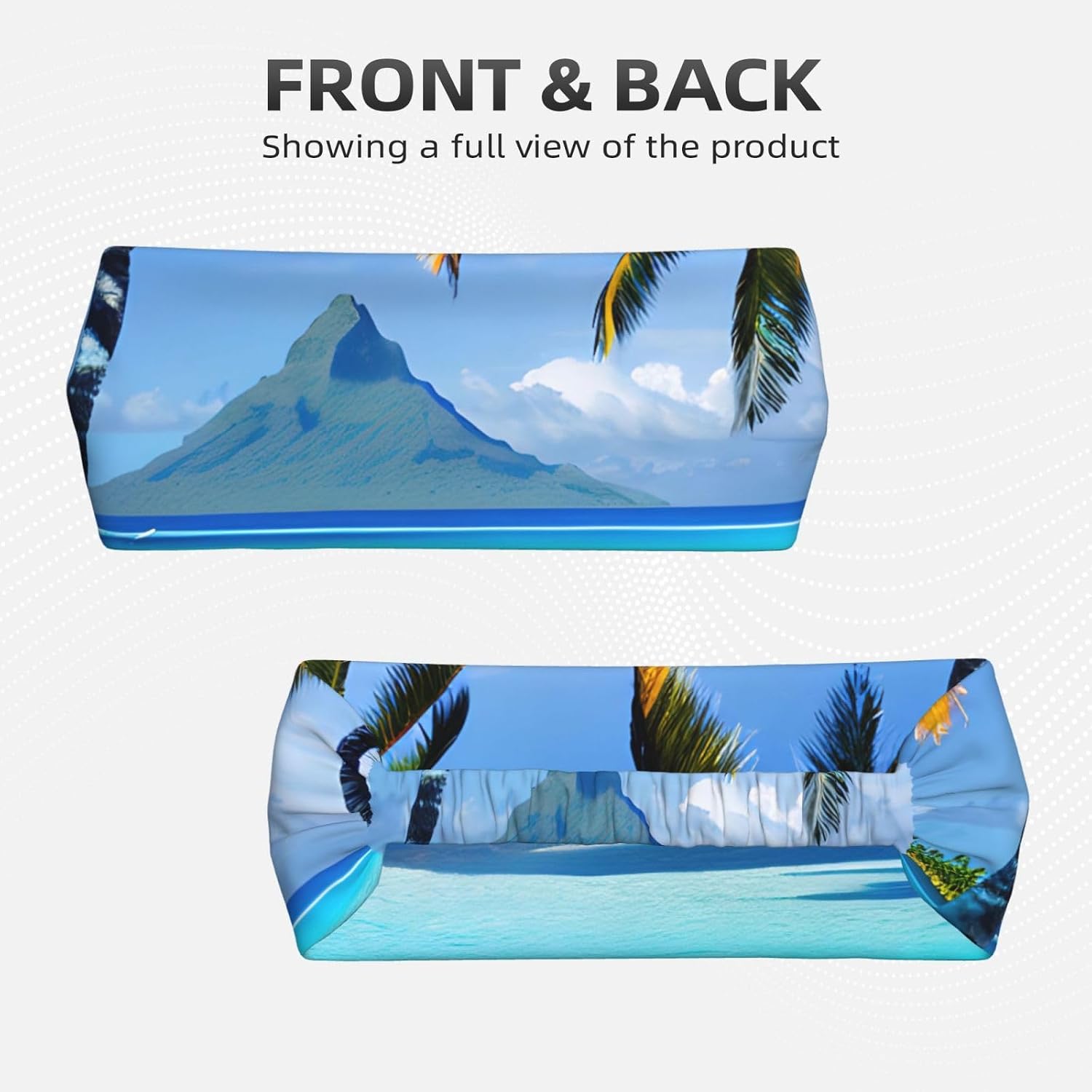 Tahiti Beaches Print Elastic Headband Breathable Workout Hair Band Running Cycling Outdoor Activities