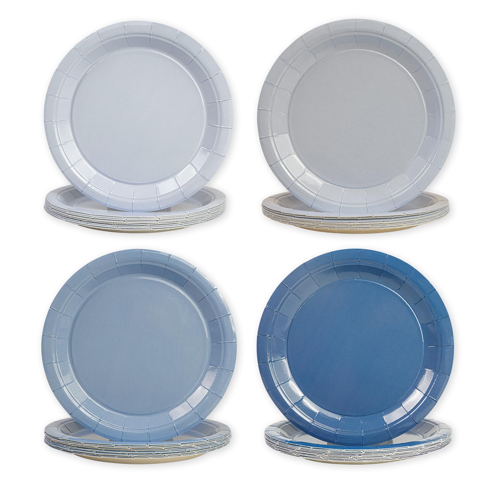 EVYIENEN 48 Pcs Blue Paper Plates 9”/23cm, Disposable Dessert Plates Paper Tableware Plates,Blue Party Supplies Dinner Plates for Wedding Baby Shower Birthday Party Supplies