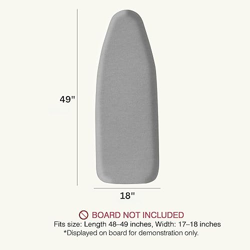 Vista 88 de Funda y almohadilla para tabla de planchar de 18 x 54 pulgadas, algodón natural extra grueso, resistente al quemado y a las manchas, cubierta
