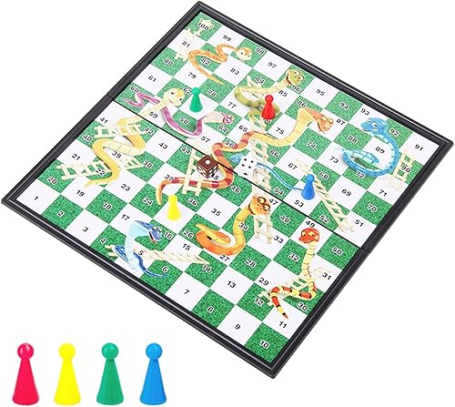 Miniatura 3 de Juegos de mesa de viaje Pequeñas serpientes magnéticas y escaleras Juego de mesa 9.7 pulgadas Tablero plegable portátil