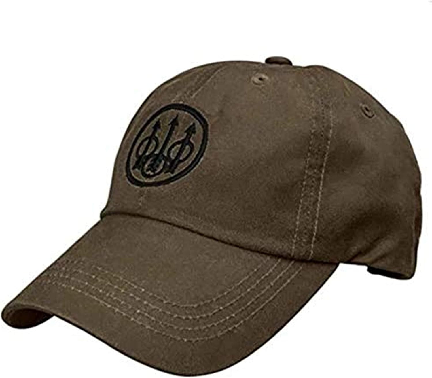 Beretta Men's Waxed Cotton Hunting Outdoor Casual Hat with Beretta Trident logo