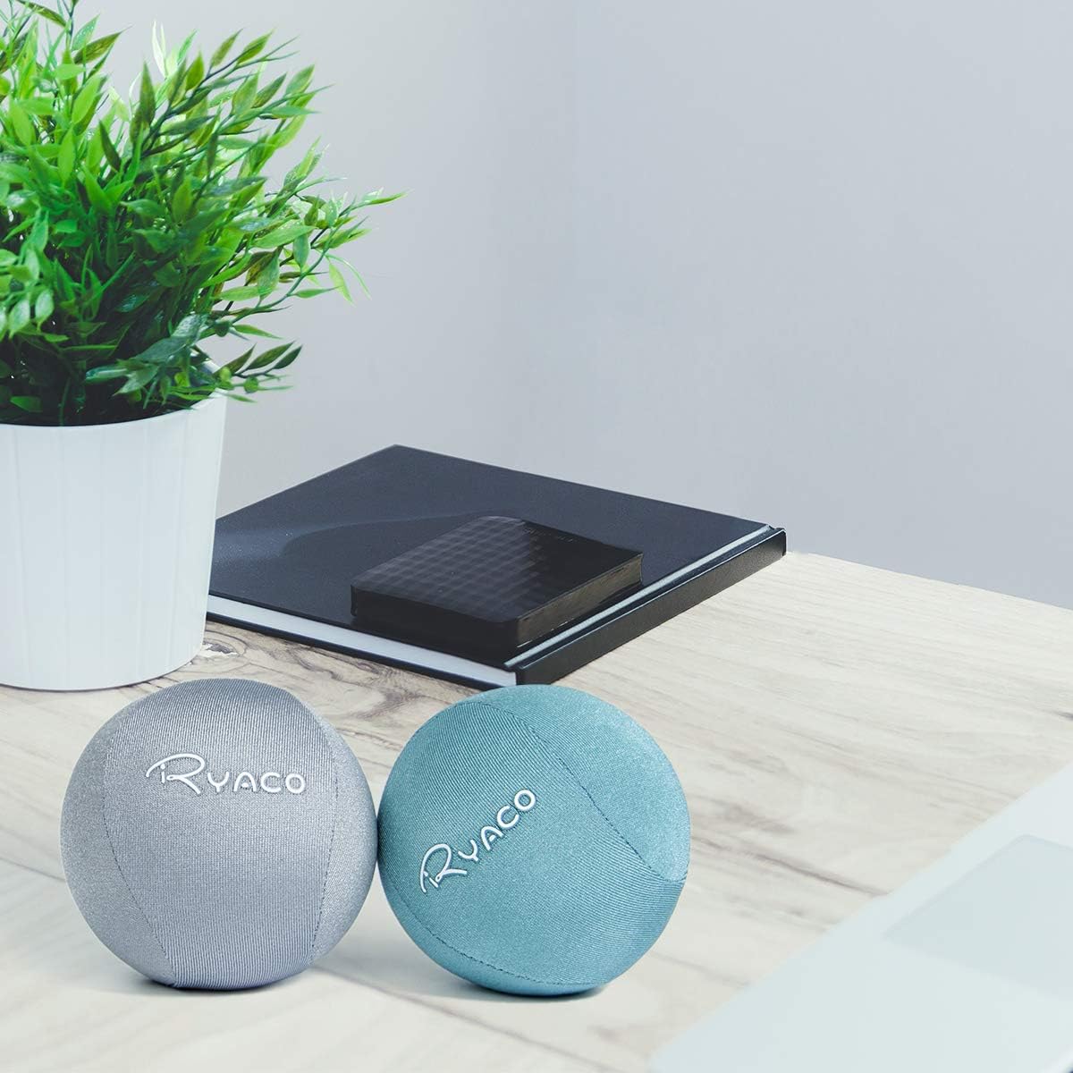 Ryaco 2PCS Hand Exercise Gel Stress Balls Set, Soft & Hard Gel Balls Set of 2 for Adults & Kids - Anxiety Relief, Resistance Training, Easy Squeeze, Grip Strength