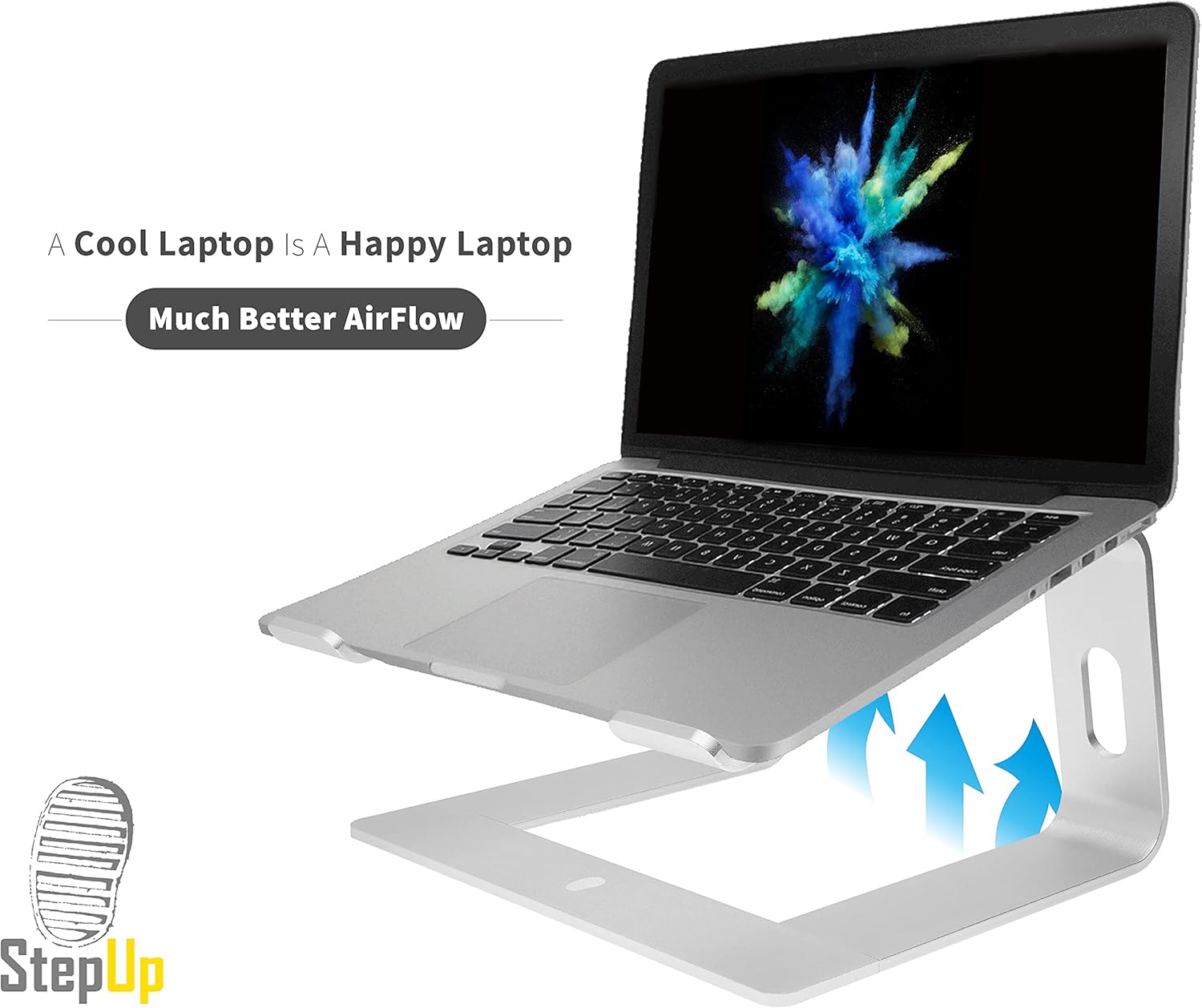 Uр Tо 40% оƒƒ StepUp 2in1 2022 model Laptop Stand For Desk and phone Holder, Docking Ergonomic Aluminum Elevated Stands, Portable Computer Riser, Fits All Raised Devices ipad, Notebook, Macbook Pro 10-17 inch Black