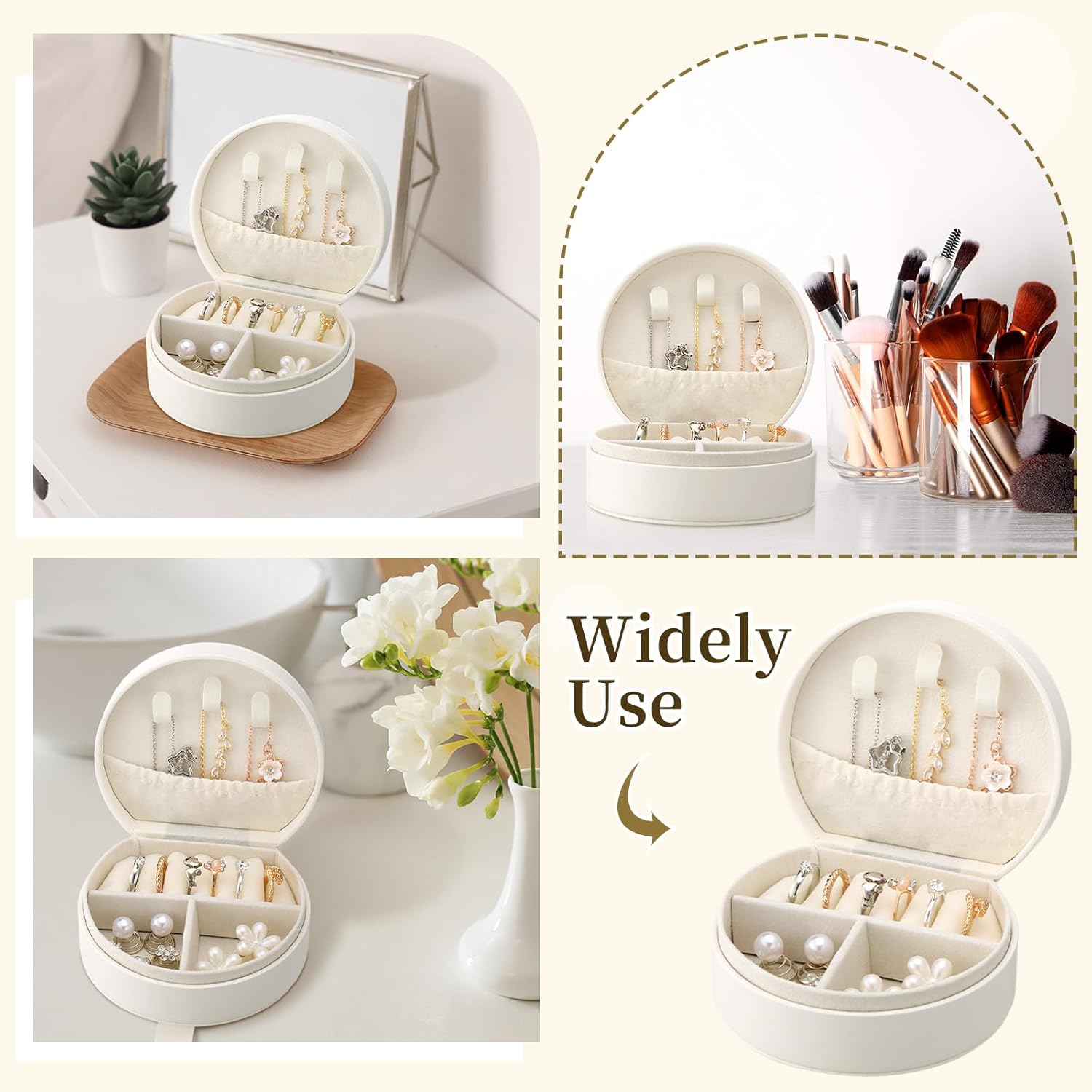 Colingmill 8 Pcs Bridesmaid Proposal Jewelry Gifts Box, Wildflower Half Moon Design with Monogram Jewelry Case for Maid/Matron of Honor Bridesmaids Wedding Gifts