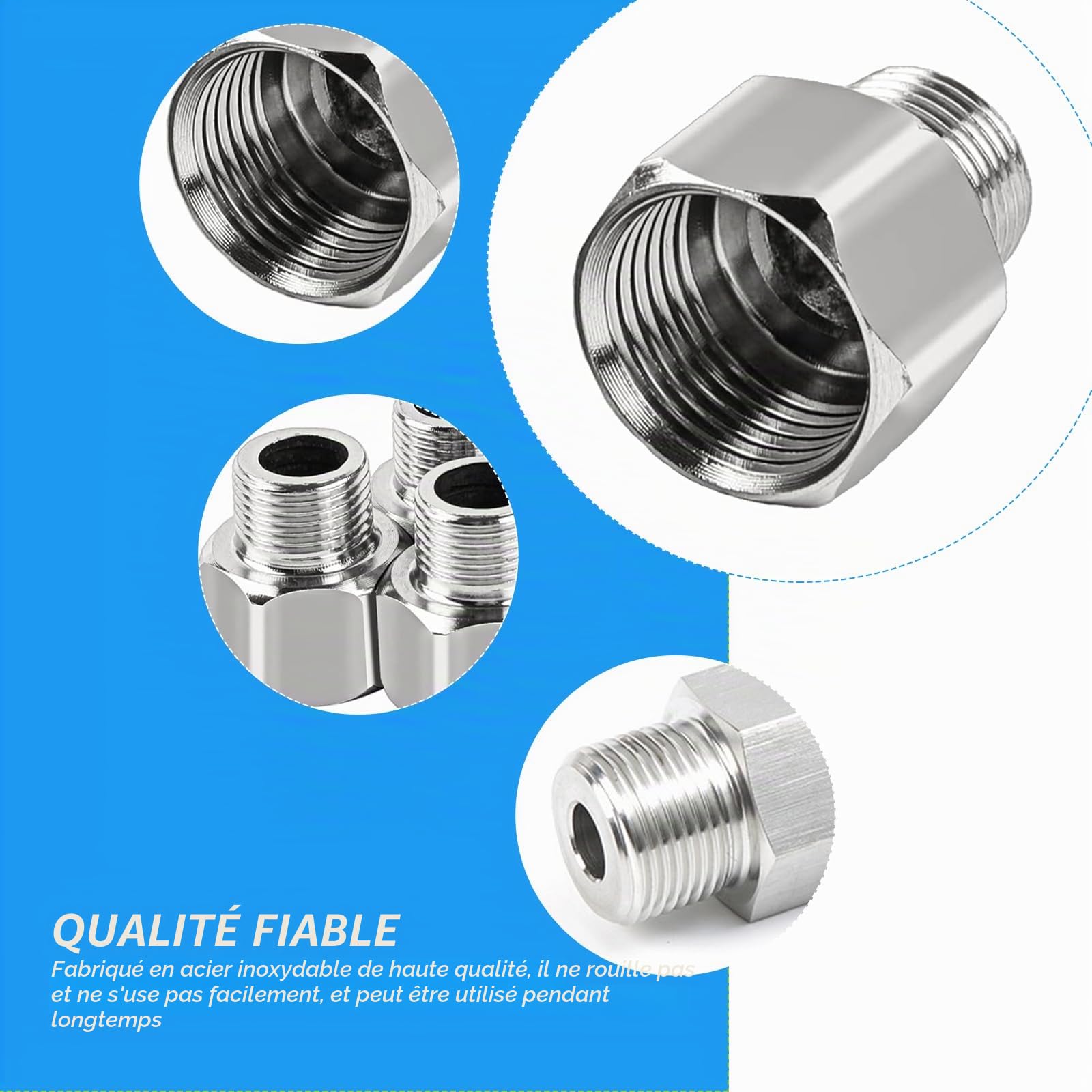 Adaptateur Plomberie LUTH – 3/4" Mâle Sur 1/2" Femelle – Laiton – Réduction De Filetage