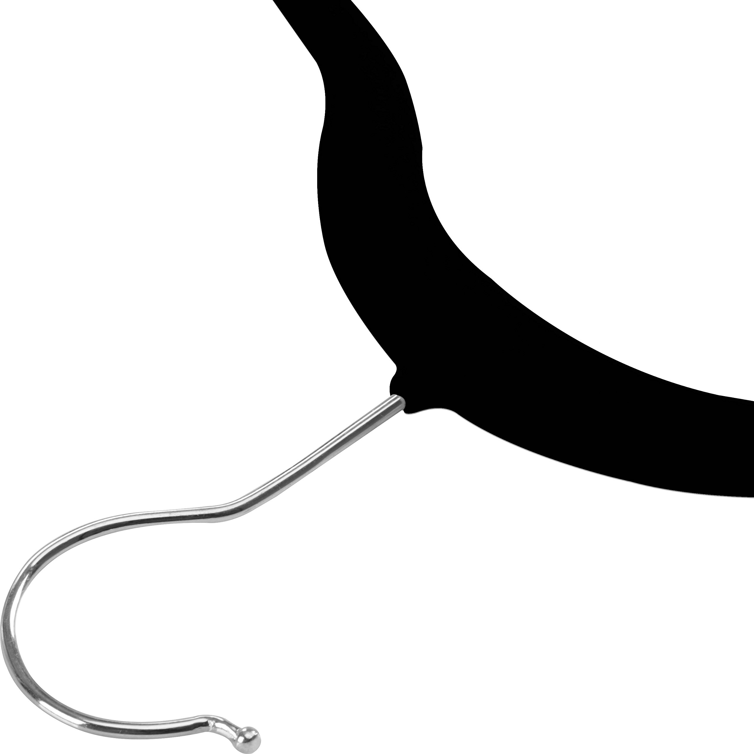 Zoyer Grucce per gonne in velluto (confezione da 20 pezzi, nero) con clip in metallo, appendiabiti dentellati, appendiabiti antiscivolo per pantaloni, sottili e resistenti, appendiabiti sottili e