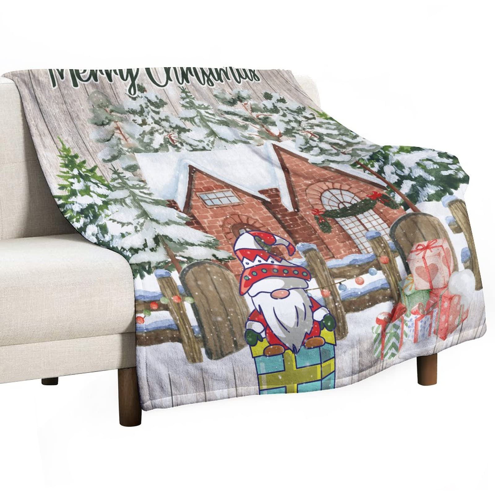 Couverture pelucheuse plaid de Noël double face pour lit et canapé hiver