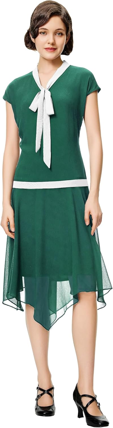 BABEYOND Gatsby Dress for Women - Chiffon Flapper Dress Low-Waist 1920s Roaring 20s Great Gatsby Party
