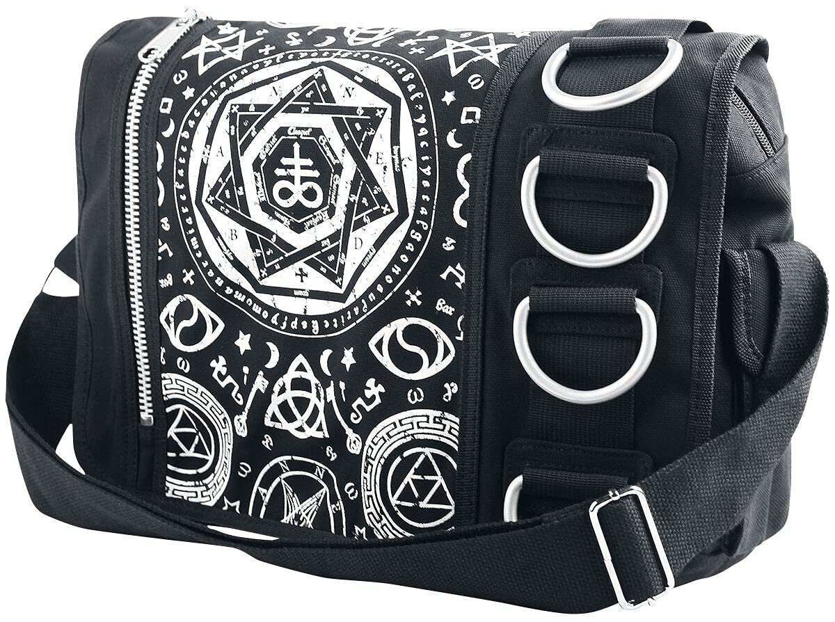 Banned Alternative Pentagram Unisex Umhängetasche schwarz