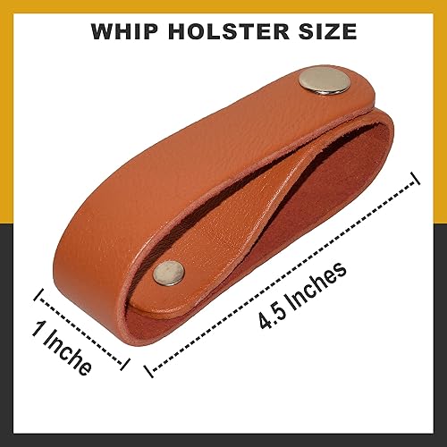 Miniatura 2 de Funda de látigo de cuero auténtico, color tostado, hecho a mano, soporte para látigos y cultivos de equitación (TAN)