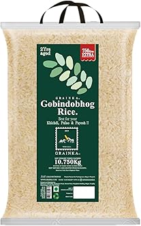 2021 BHARAT INDIA GRAINKA Gobindobhog Rice || 10.750 Kg || Premium Aged Aromatic Rice || Ideal for Khichdi, Pulao & Traditional Dishes || Naturally Fragrant & Flavourful