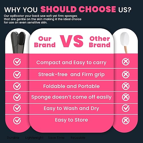 Miniatura 4 de Aplicador de loción corporal - Aplicador de loción para espalda y cuerpo - Aplicador de loción plegable para la espalda - Aplica fácilmente