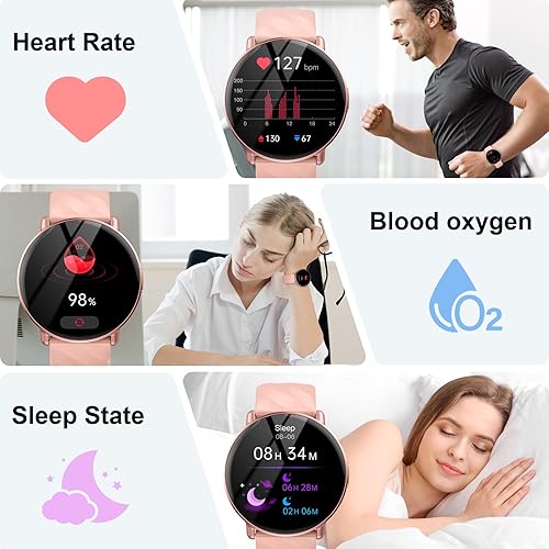 Miniatura 3 de Relojes inteligentes para hombres y mujeres, reloj inteligente con pantalla táctil HD de 1.39 pulgadas con llamadas Bluetooth y función de