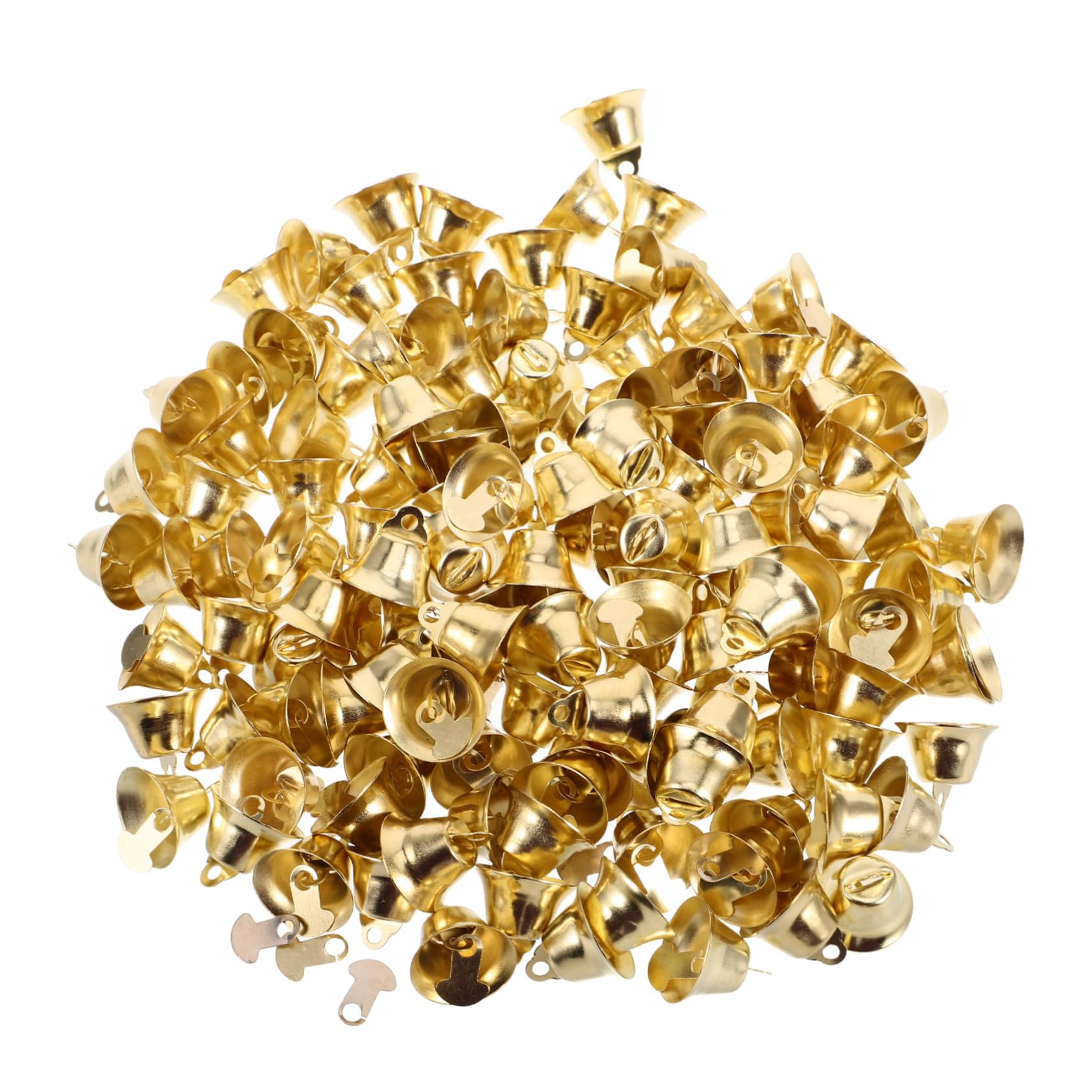 Toyvian 120 Piezas Decoración De Campana Dorado Mini Colgante De Campana Navideña Accesorios para Campanillas De Viento DIY para Árbol De Navidad