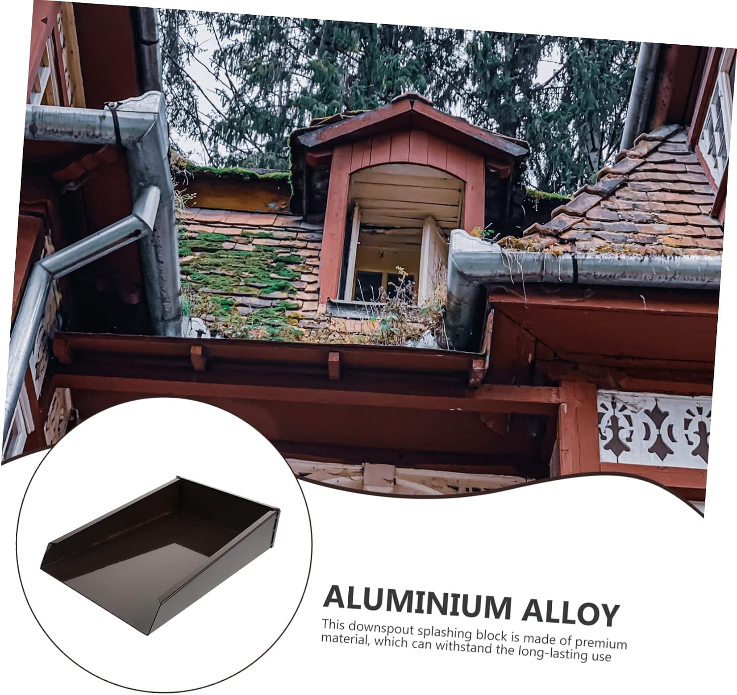 Holibanna Aluminium Alloy Splashpan Gutter Downspout Tool for Improved Drainage Seamless Design Prevents Foundation Damage Garden Use Durable Material