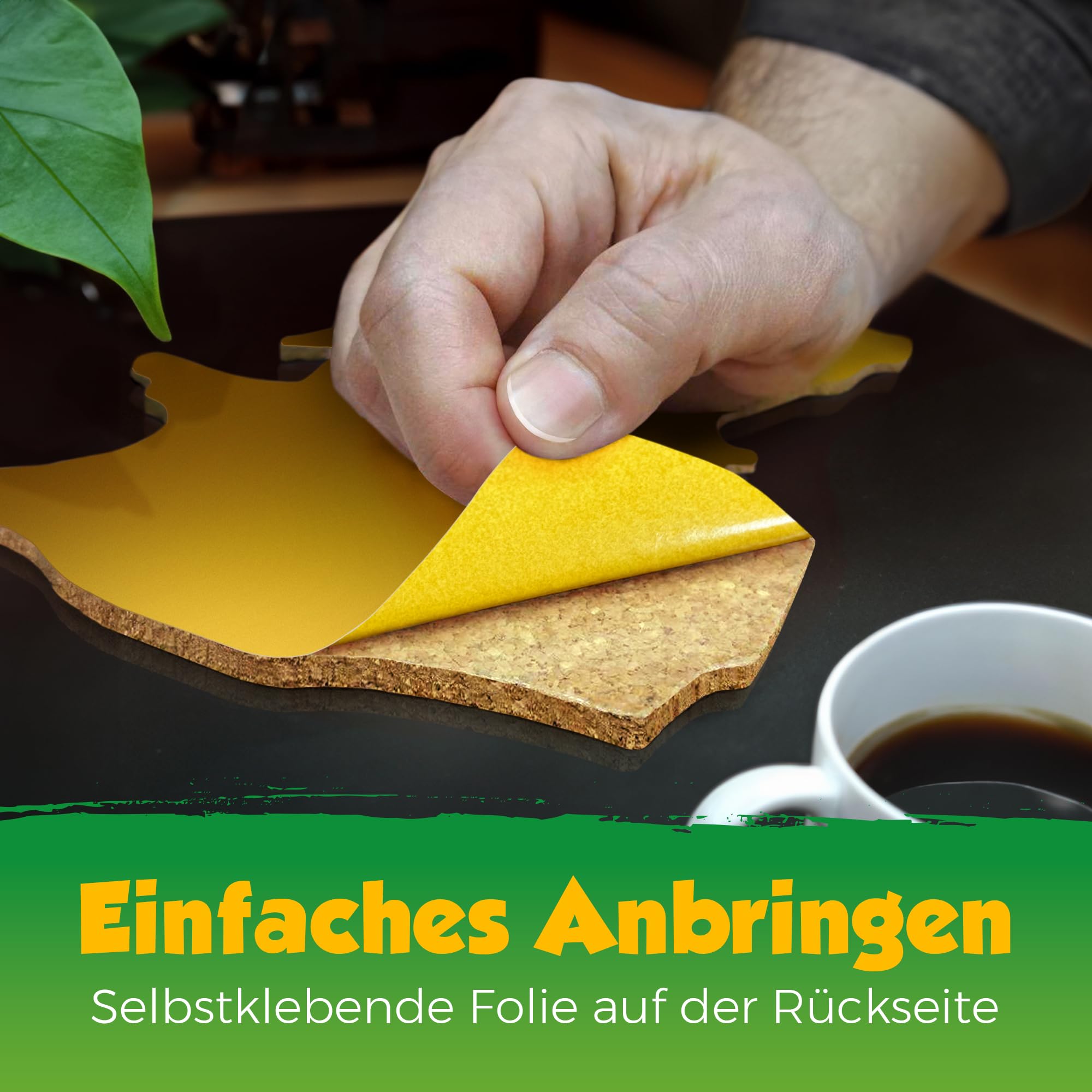 Weltkarte Umriss Kork-Pinnwand XXL 210 x 105 cm, selbstklebend, Wanddeko | Fotos, Reiseziele & Erinnerungen mit Pins sichtbar machen. Für Weltenbummler & Vielreisende - Kork-Fertigung Made in Germany