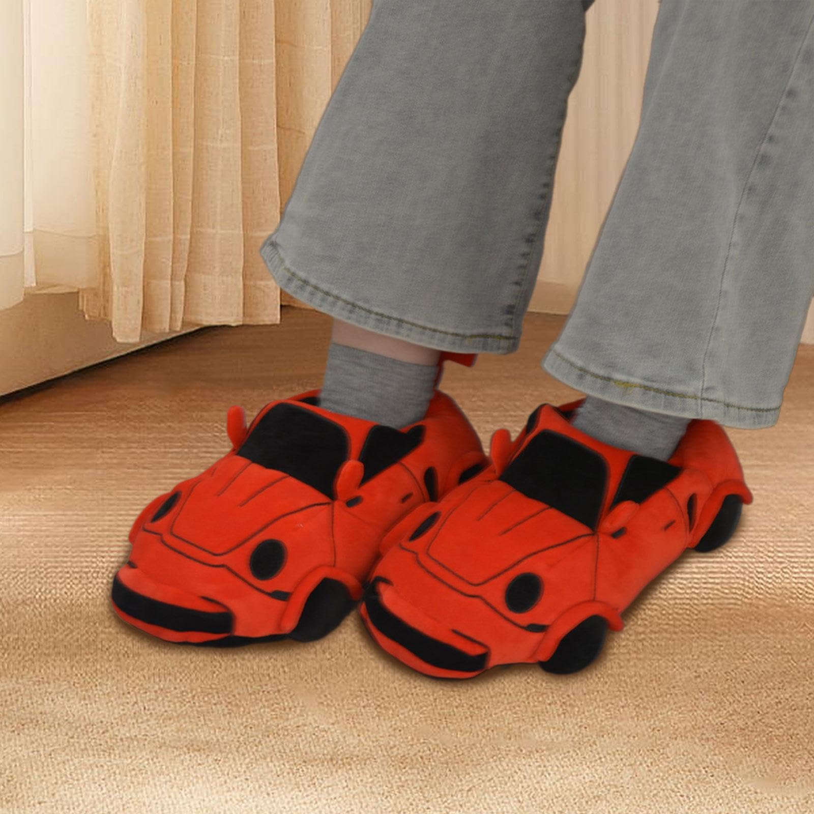Pantuflas Invierno Zapatillas Coche Casa Peluche para Pareja Antideslizantes con Diseño Original Confort Térmico Adecuadas para Adultos Uso Familiar I