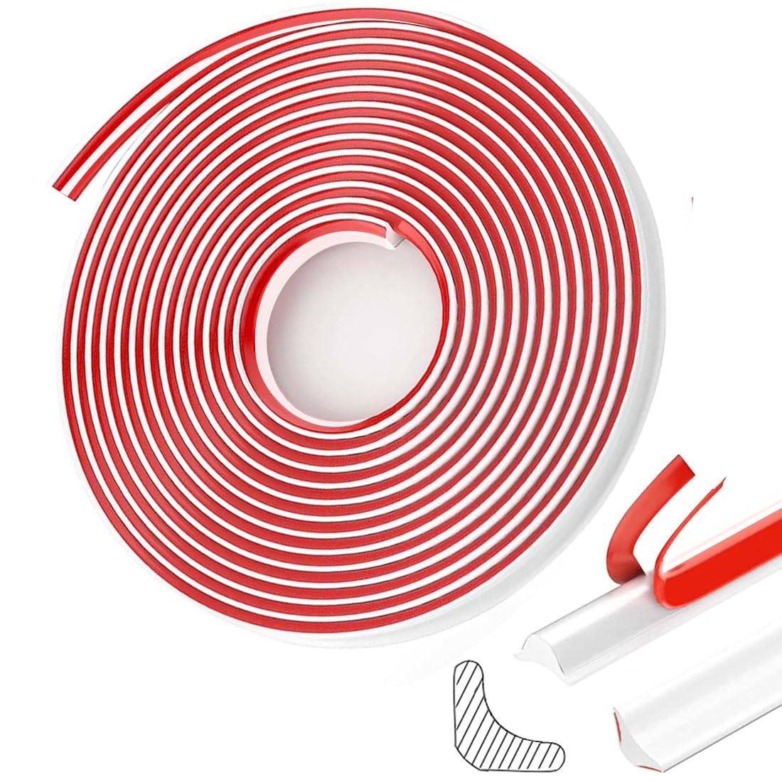 White Quadrant Trim,Skirting Board,Caulk Strip Moulding Trim,Peel and Stick Trim,Seam Wall Sticker,Flexible Molding & Wall Trim For Ceiling/Corner/Furniture/Home Decoration (0.8CM*10M/0.31IN*32.8FT)