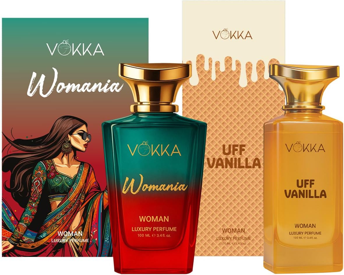 Womania & Uff Vanilla 2x100ml | Luxury Long Lasting Perfume for Woman | Signature Scent with Fruity Floral Notes | Eau de Parfum | Notes: Saffron, Peony, Oakmoss, Caramel, Vanilla & Musk Wood