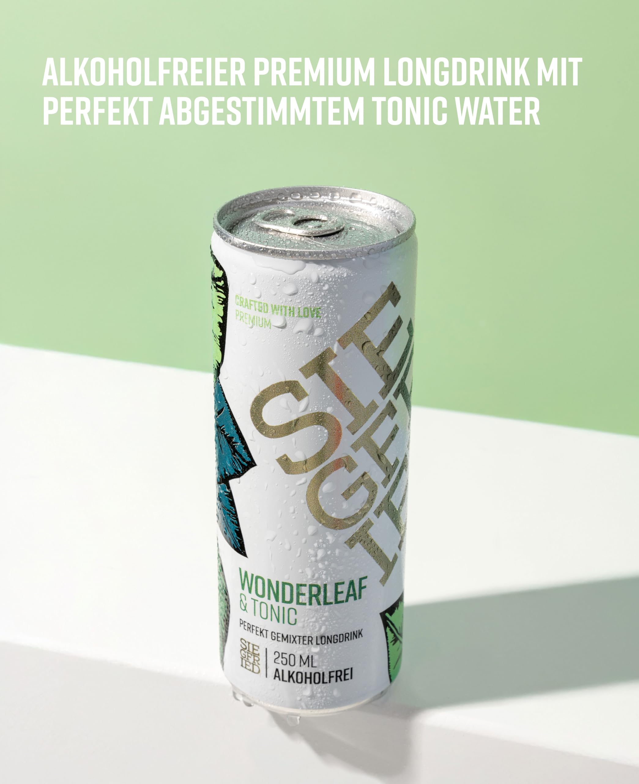 Siegfried Wonderleaf & Tonic | Alkoholfrei | Mit perfekt abgestimmtem Tonic Water I Ready-to-Drink | 12 x 250ml Dose | EINWEG | Made in Germany
