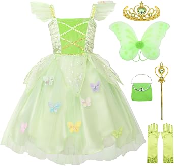 JerrisApparel Girls Fairy Costume Dress Butterfly Tulle Skirt Birthday Party Outfit