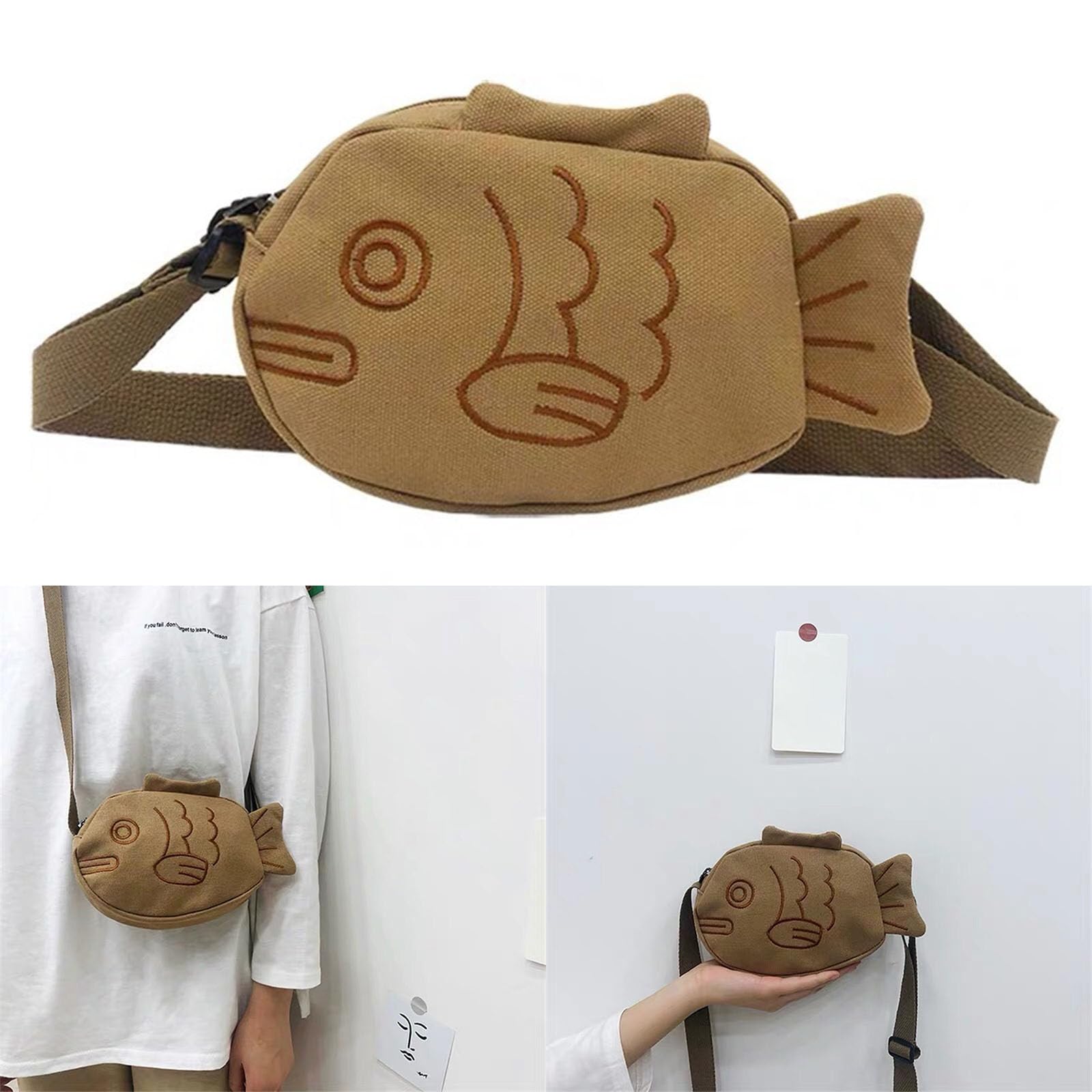 Amazon.com | PTILSERY Cute Fish Shape Canvas Shoulder Bags 