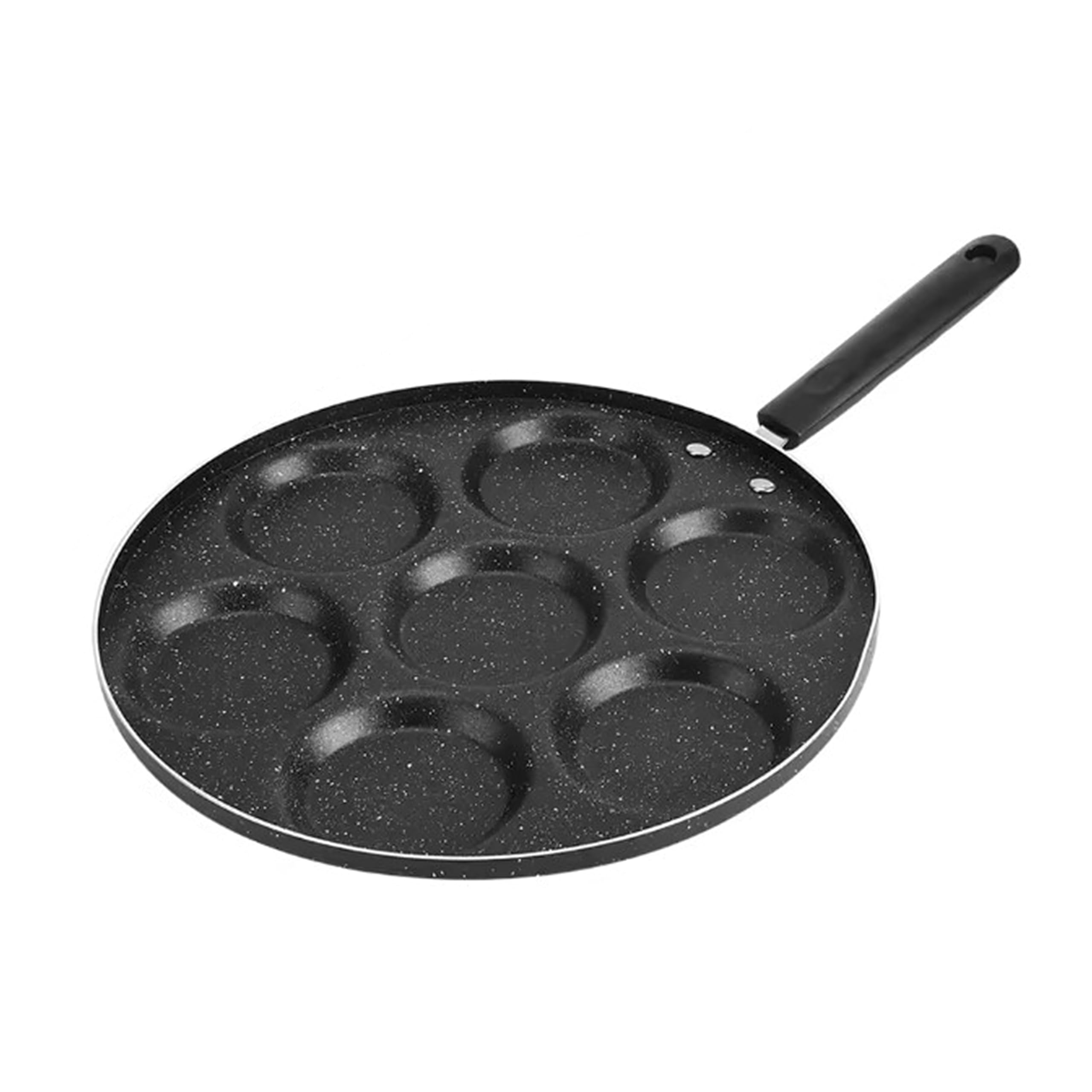 Non-Stick 7-Cup Cooking Pan with Even Heat Distribution Heat-Resistant Handle Easy-Clean Surface Ideal for Making Mini Pancakes Eggs