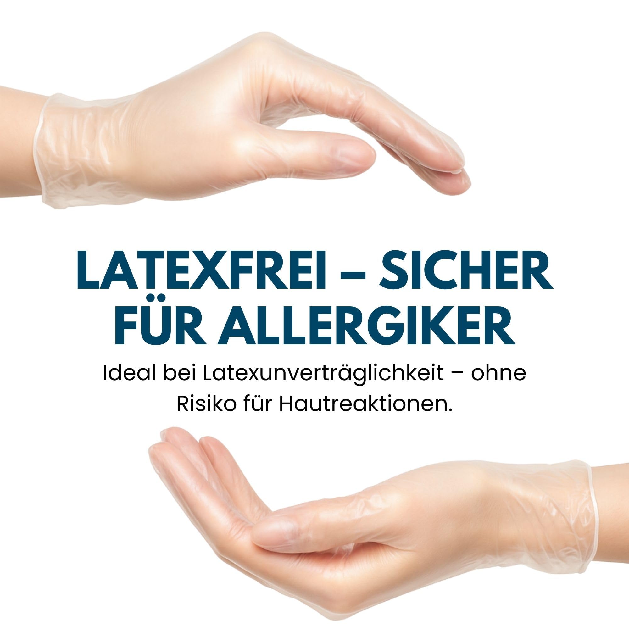 Vinylhandschuhe 1000 Stück | XL | Einweghandschuhe Vinyl Handschuhe Sehr tastsensibel – Stabil, Puderfrei & Latexfrei – Reißfeste Gummihandschuhe | Gr. XS, S, M, L, XL