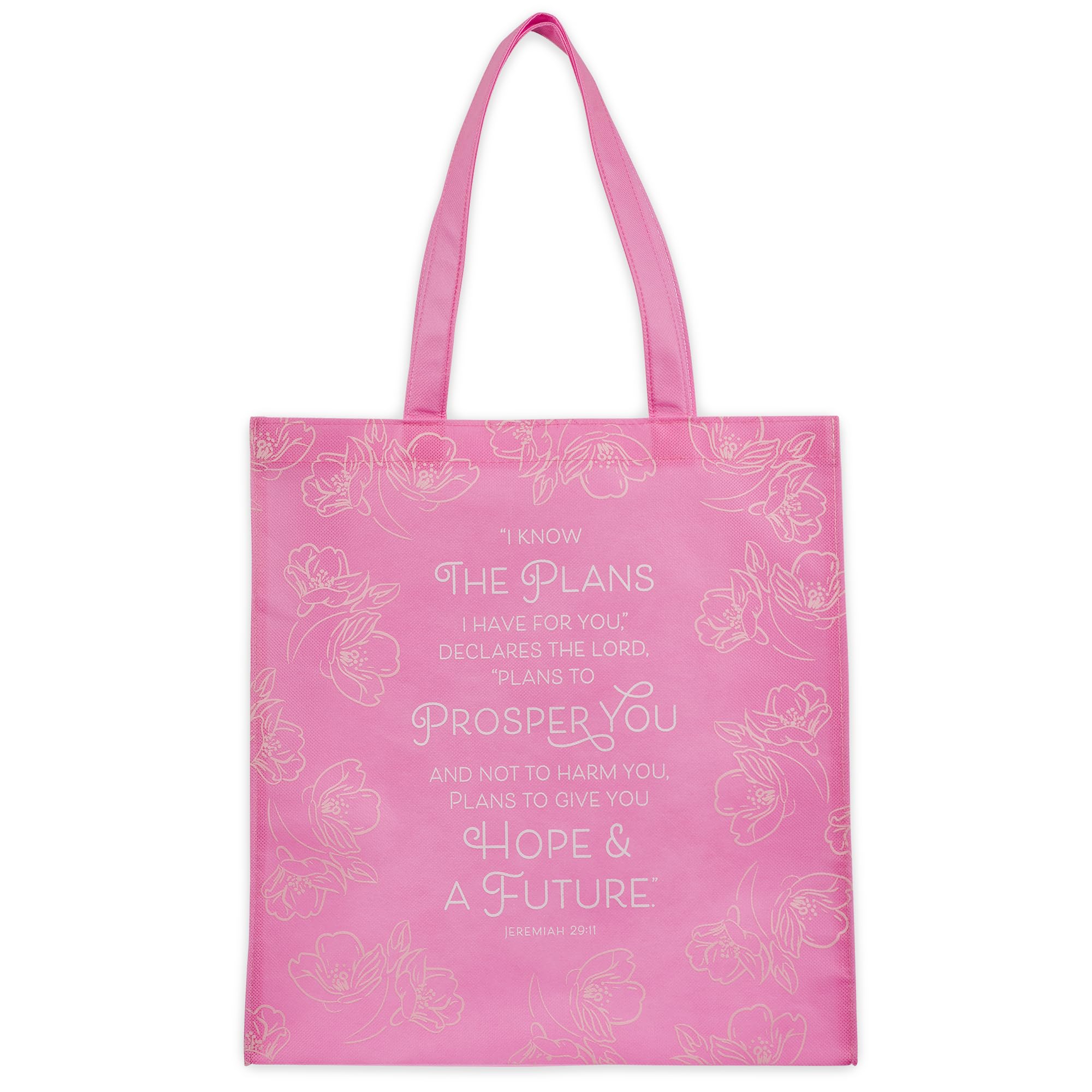 Christian Art Gifts Large Reusable Shopping Tote Bag for Women: Hope & Future Inspirational Bible Verse Durable Handbag, Travel, Groceries, Supplies,