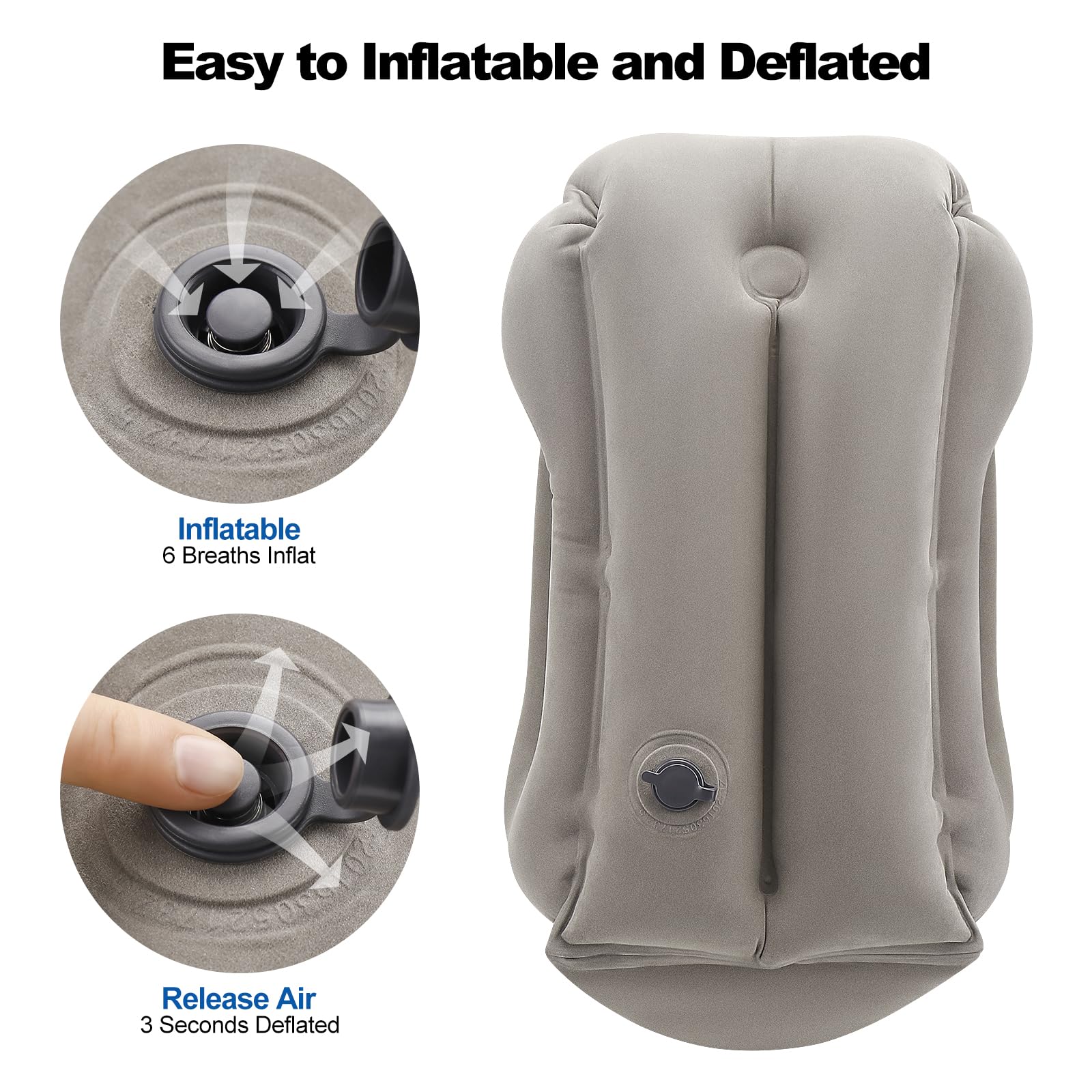 com-four® 2x cuscino gonfiabile - comodo cuscino da viaggio per auto