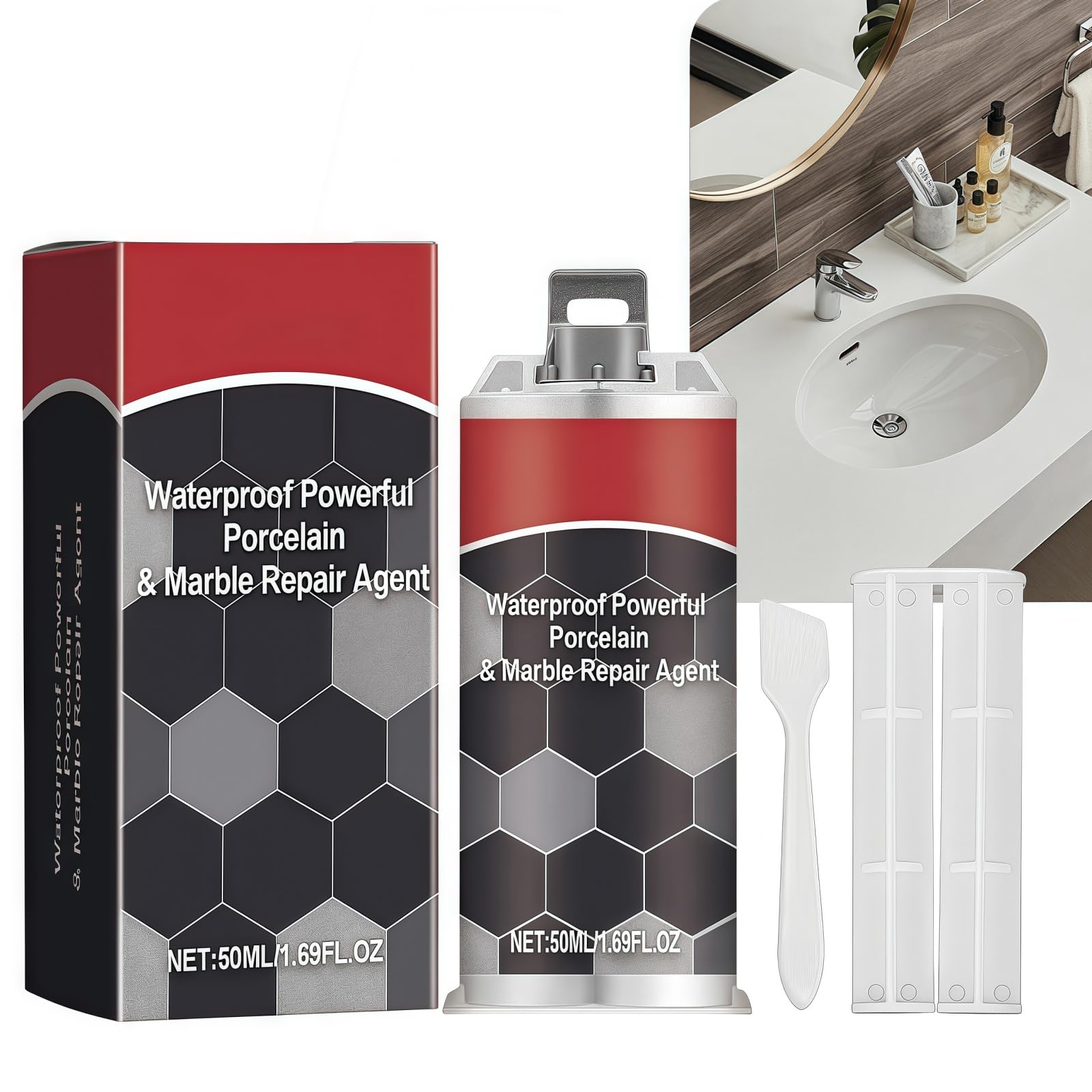 Ceramic Tile Repair Kit,Ceramic Tile Small Hole Repair,Waterproof Bath Enamel Repair Kit for Porcelain Fiberglass Ceramic Acrylic,Crack Hole Scratches Repair Paste,Tile Repair,Enamel Bath Chip Repair