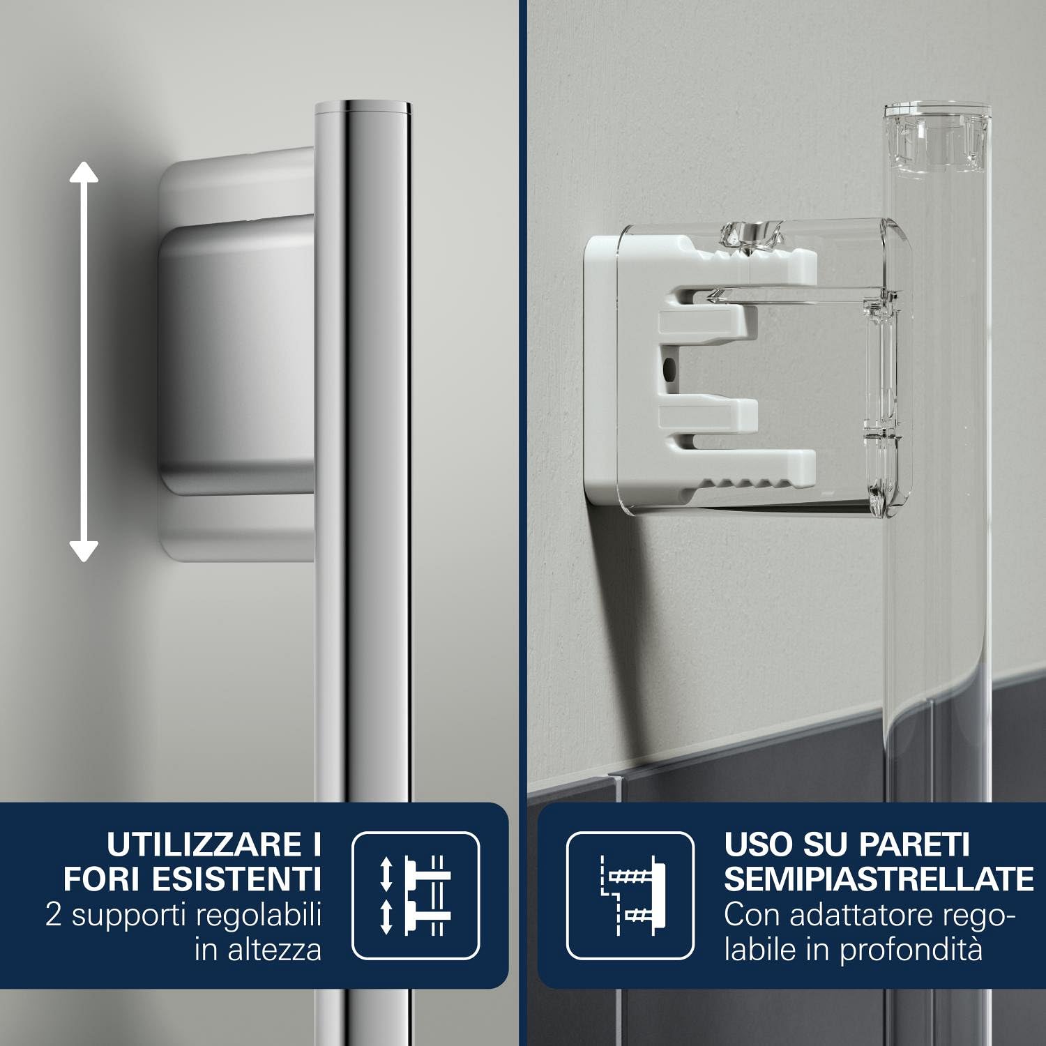 GROHE Vitalio Joy+ 120 Set Doccia: (doccetta ⌀ 120 mm 3 getti, risparmio idrico 6,3 l/min, protezione antiscottatura, tubo flessibile 1,75 m, asta 60 cm con piatto doccia), cromato, 1348660000