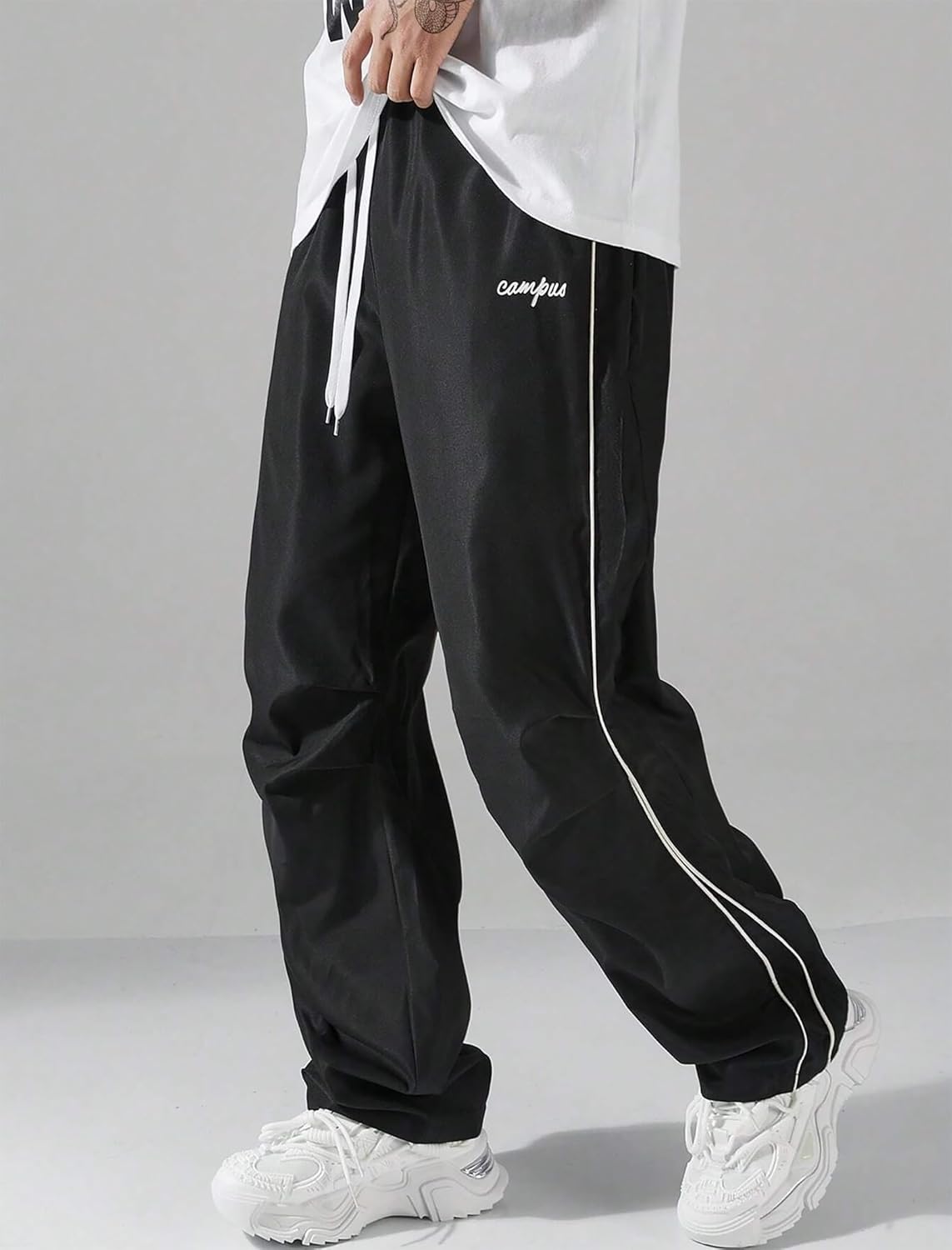 FEAPHY Men's Sweatpants Y2k Baggy Track Pants Drawstring Casual Parachute Pants Trousers Streetwear - Image 3