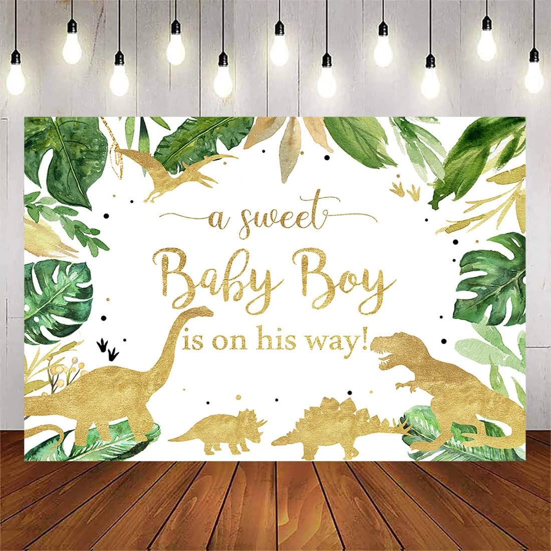 Avezano Dinosaur Baby Shower Backdrop for Boy Dino Theme Roar It's a Boy Baby Welcome Party Background Hatching Soon Newborn Birthday Party Decorations Photo Booths (5x3ft)
