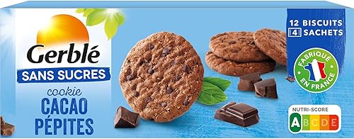 Gerblé Cookies Cacao Pépites Sans Sucres – Biscuits Gourmands Sans Huile de Palm