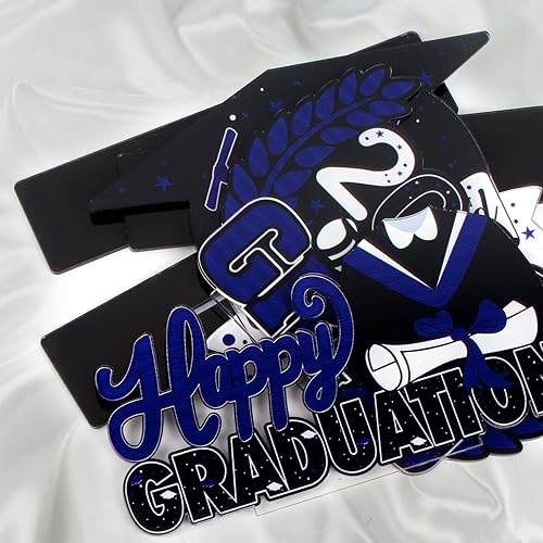 Miniatura 19 de LINGTEER Decoraciones de fiesta de graduación de clase 2025 – 3 piezas de felicitaciones de graduación 2025 de acrílico para centros de mesa