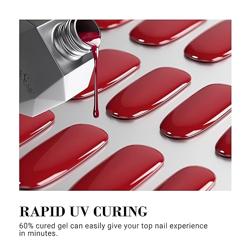 Miniatura 8 de MelodySusie Tiras de uñas de gel semicuradas, gelatina nude, funciona con cualquier lámpara de uñas, calidad de salón, larga duración, fácil de