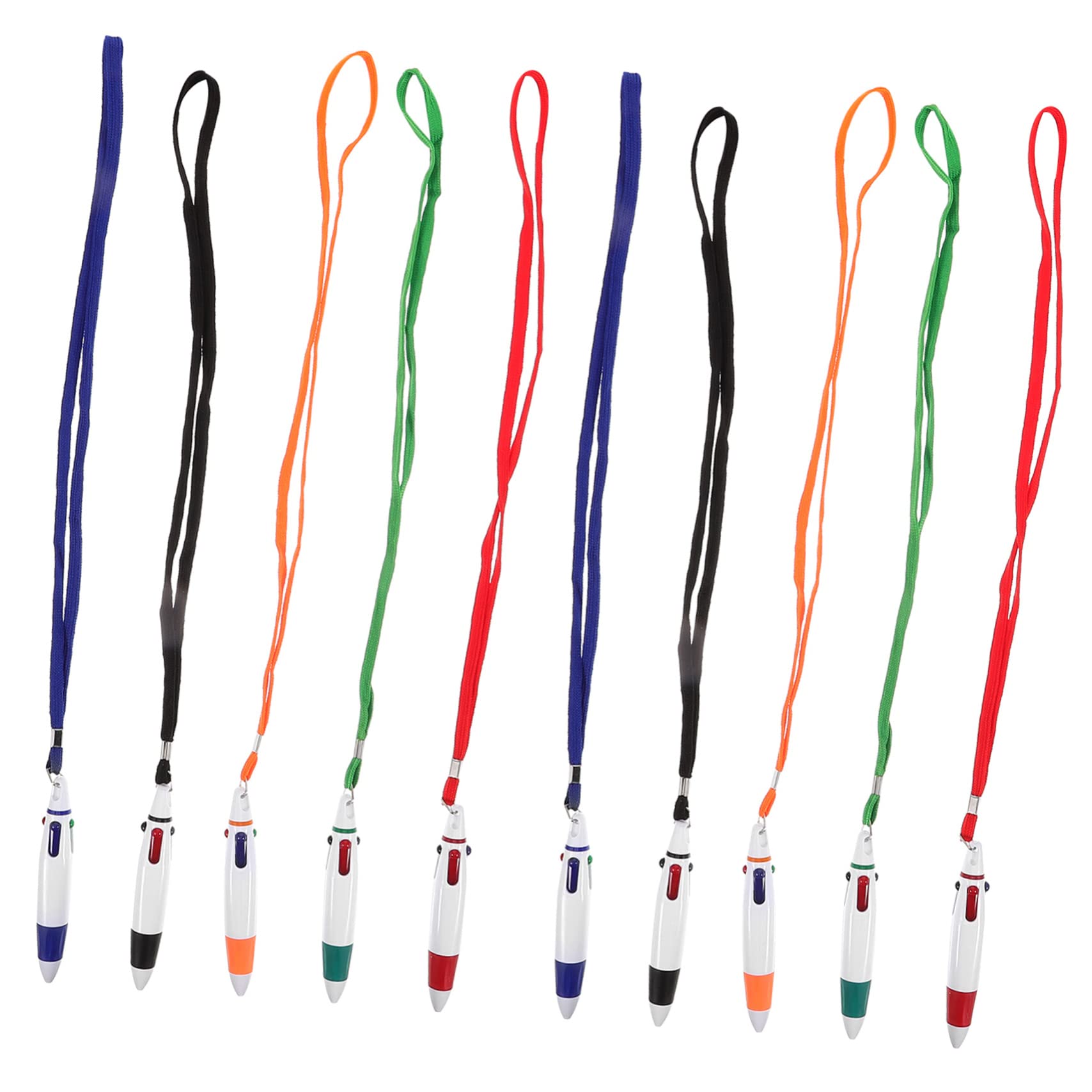 30stücke Retractable Kugelschreiber Mit Lanyard Farben Rot Grün Blau Schwarz Für Schule Büro Und Kreative Projekte