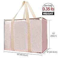 Vista 198 de Bodaon Paquete de 1 bolsas de compras reutilizables aisladas, bolsa enfriadora de picnic XL con cremallera superior para frío, bolsa aislada