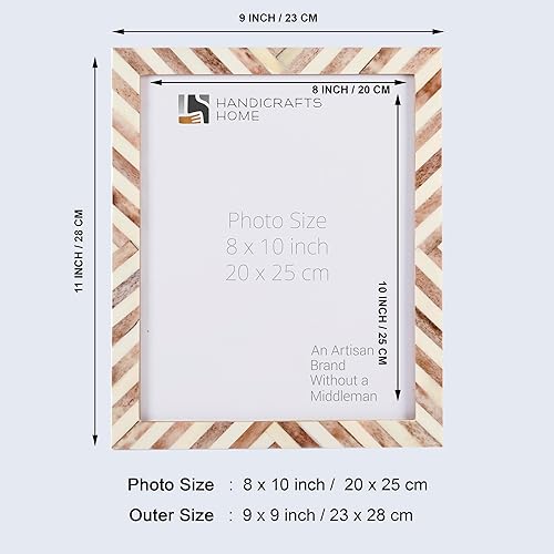 Miniatura 2 de Handicrafts - Marco de fotos para el hogar, diseño de espiga de cheurón inspirado en arte de espiga vintage, marcos de regalo, 8 x 10 pulgadas,