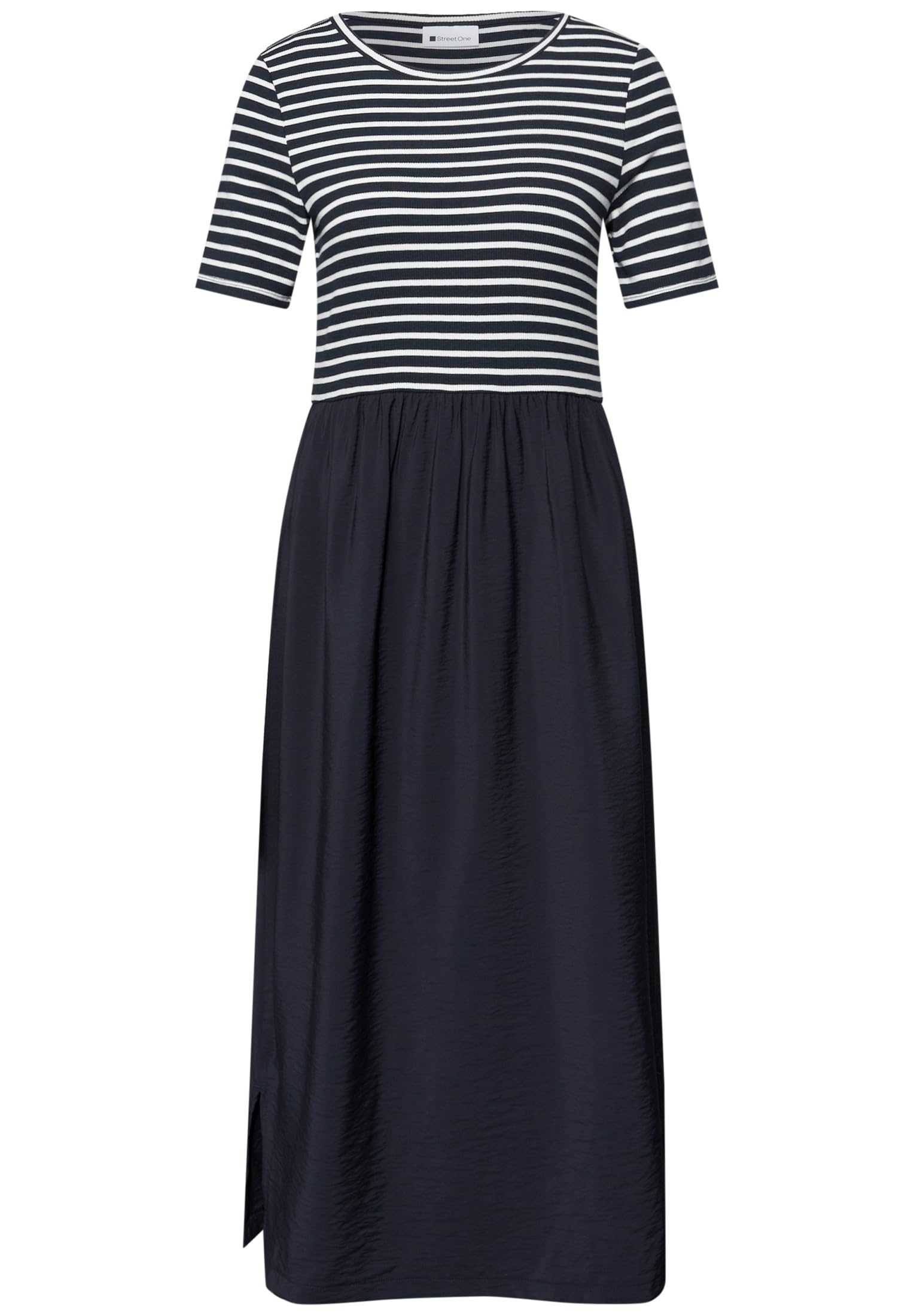 Street One Damen 1409234 Midi-Kleid mit Strukturmix (1er Pack)