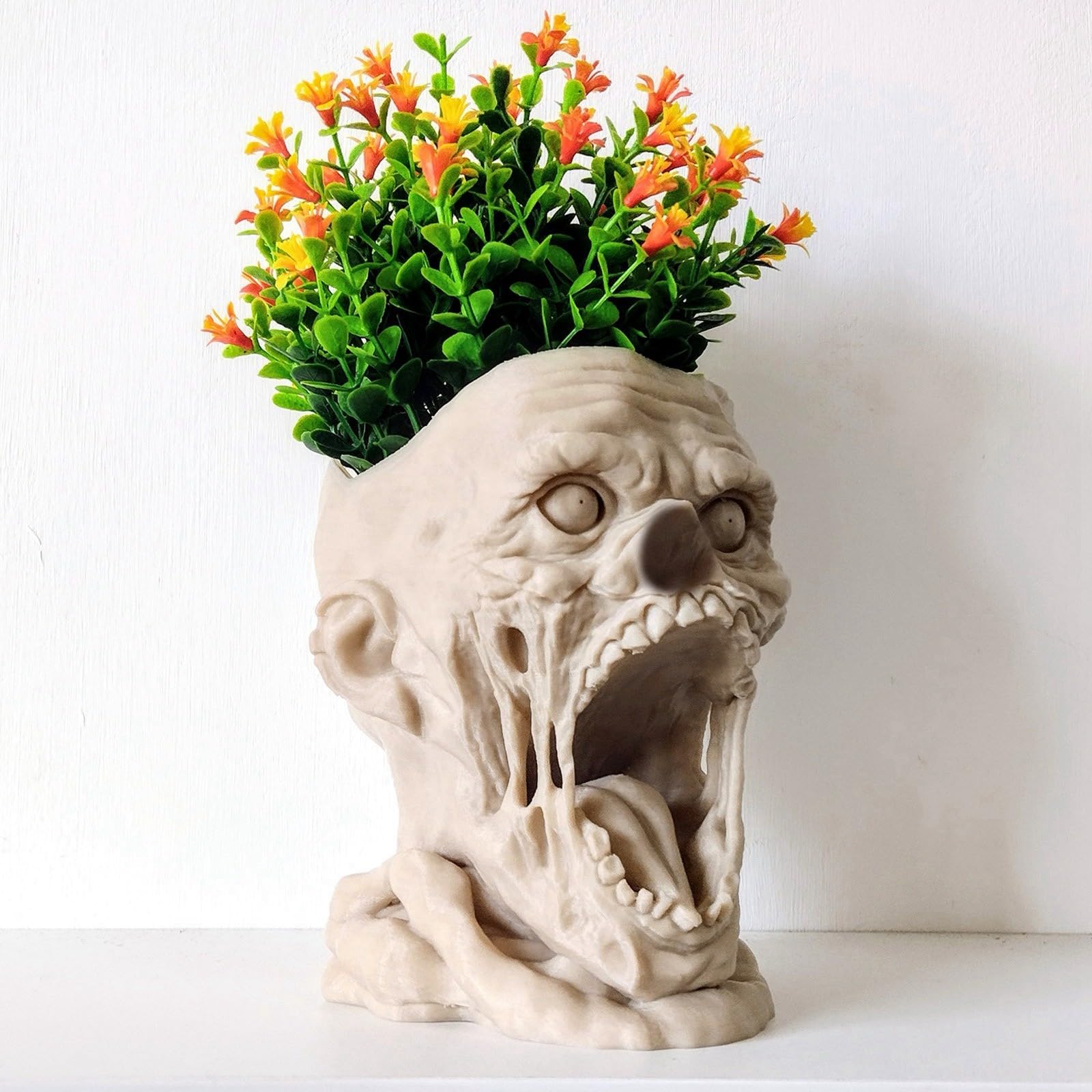 Amazon.com : Skull Flower Pot, Horror Skull Planter with Spine