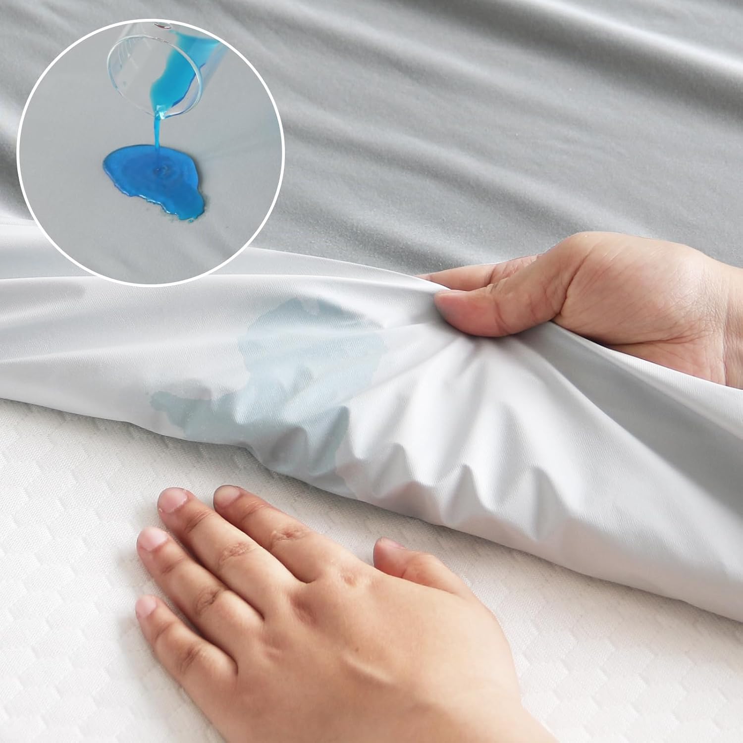 Magik & Kover Twin Mattress Protector Waterproof Cover 2 Pack, Waterproof Bed Twin Fitted Sheet Only, Machine Washable Deep Pocket Single Size Mattress Cover for Kids with Elastic Rubber Band, Grey - Image 2