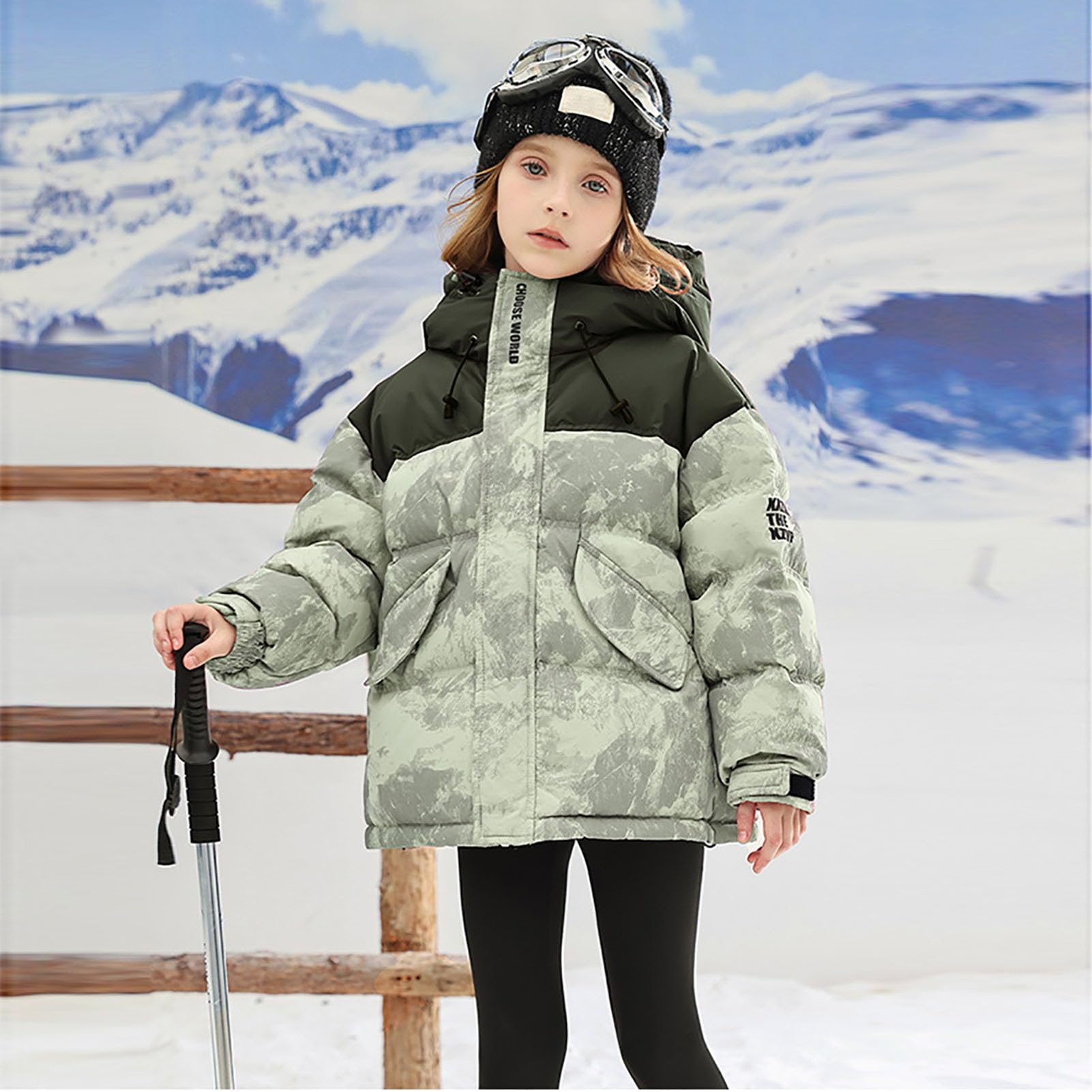 Bambina Cappotto con Cappuccio Giacca Invernale Ragazzi Giubbotto in Cotone Impermeabile