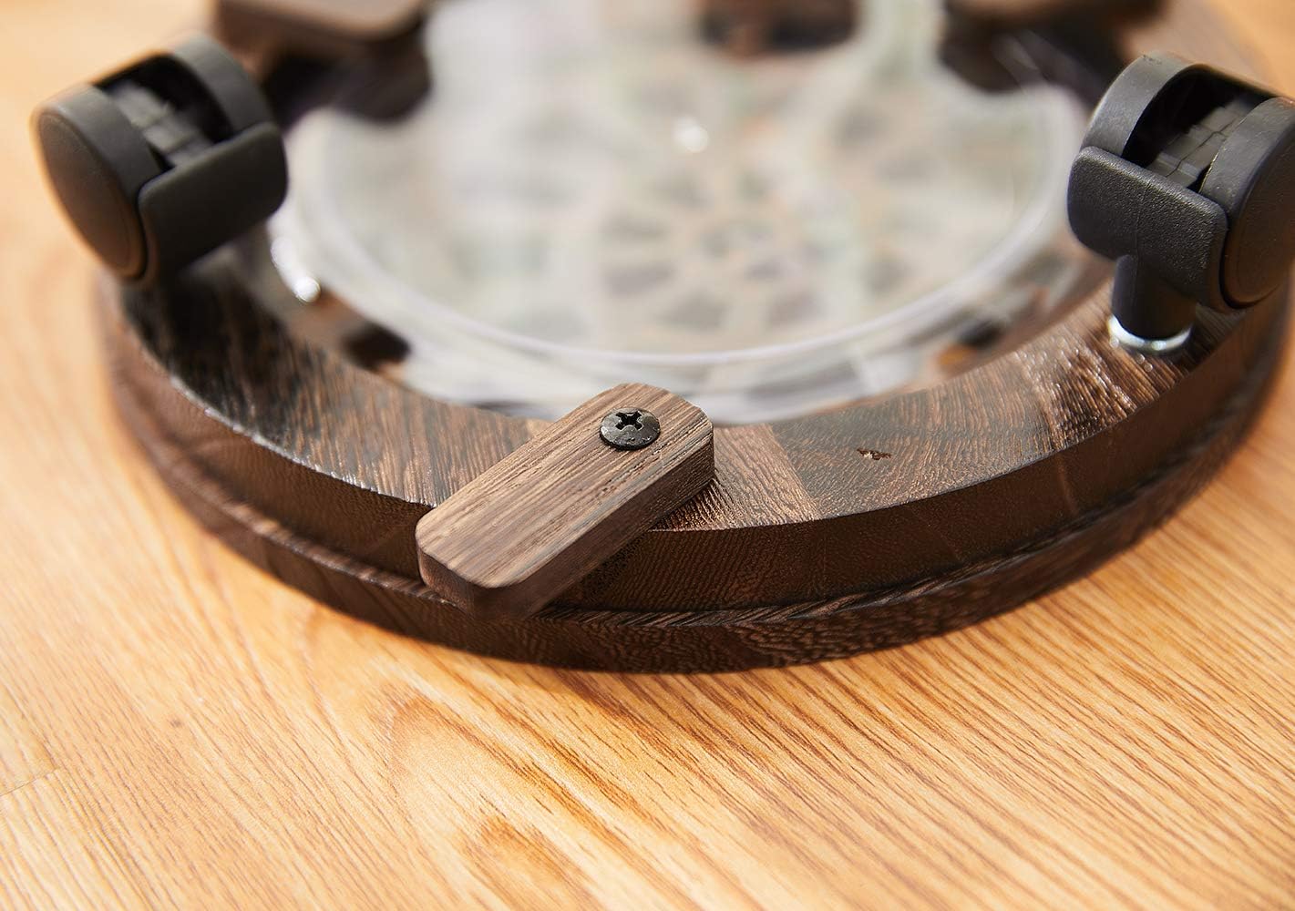 Wood Plant Caddy, Heavy Duty Rolling Planter Dolly With Rotating Casters, Movable Flower Pot Stand, Round Plant Rack With Lockable Wheels (10 Inch)